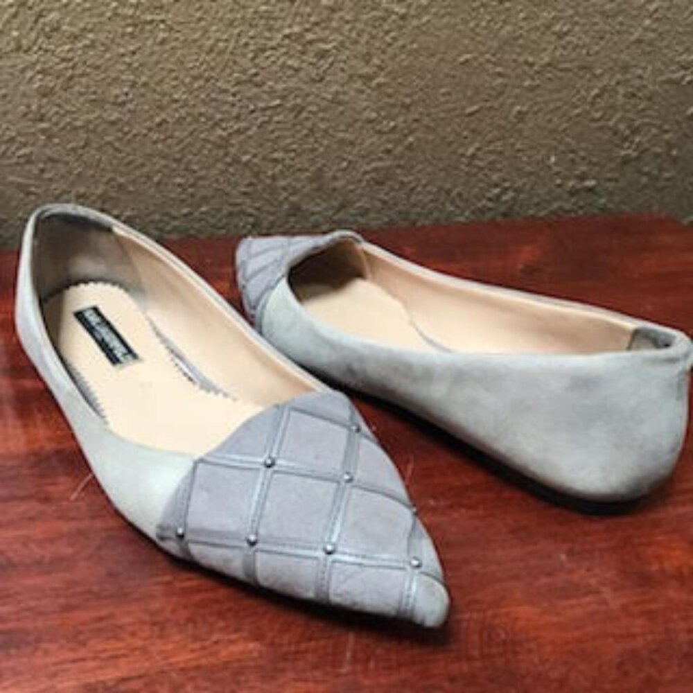Karl Lagerfeld Suede Cute Shoes Gray Color